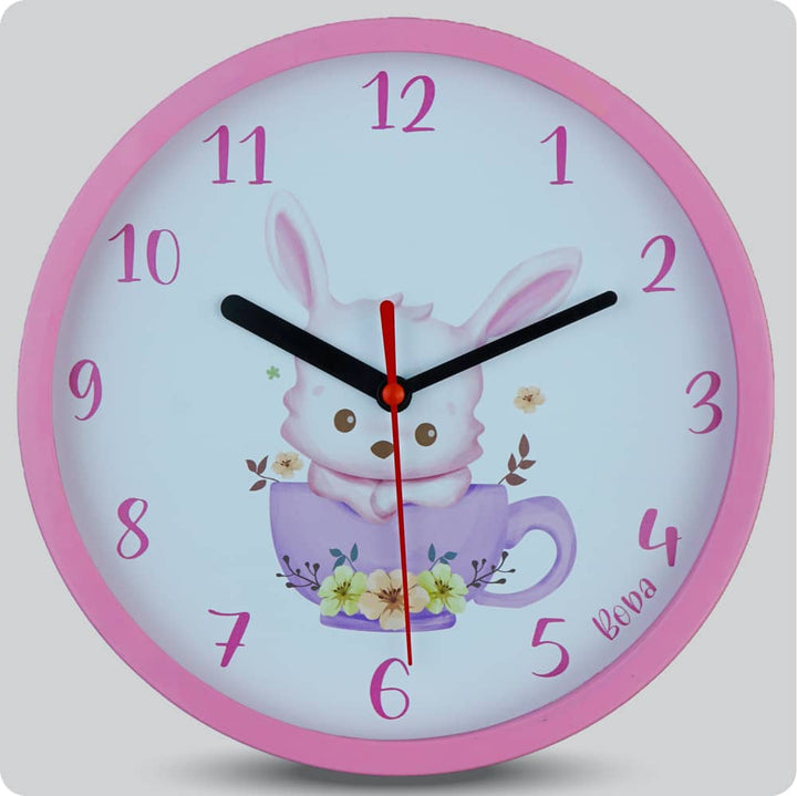 Jam Dinding Analog Animal Boba Rabbit In A Cup JDBOBAABB1159RCUP