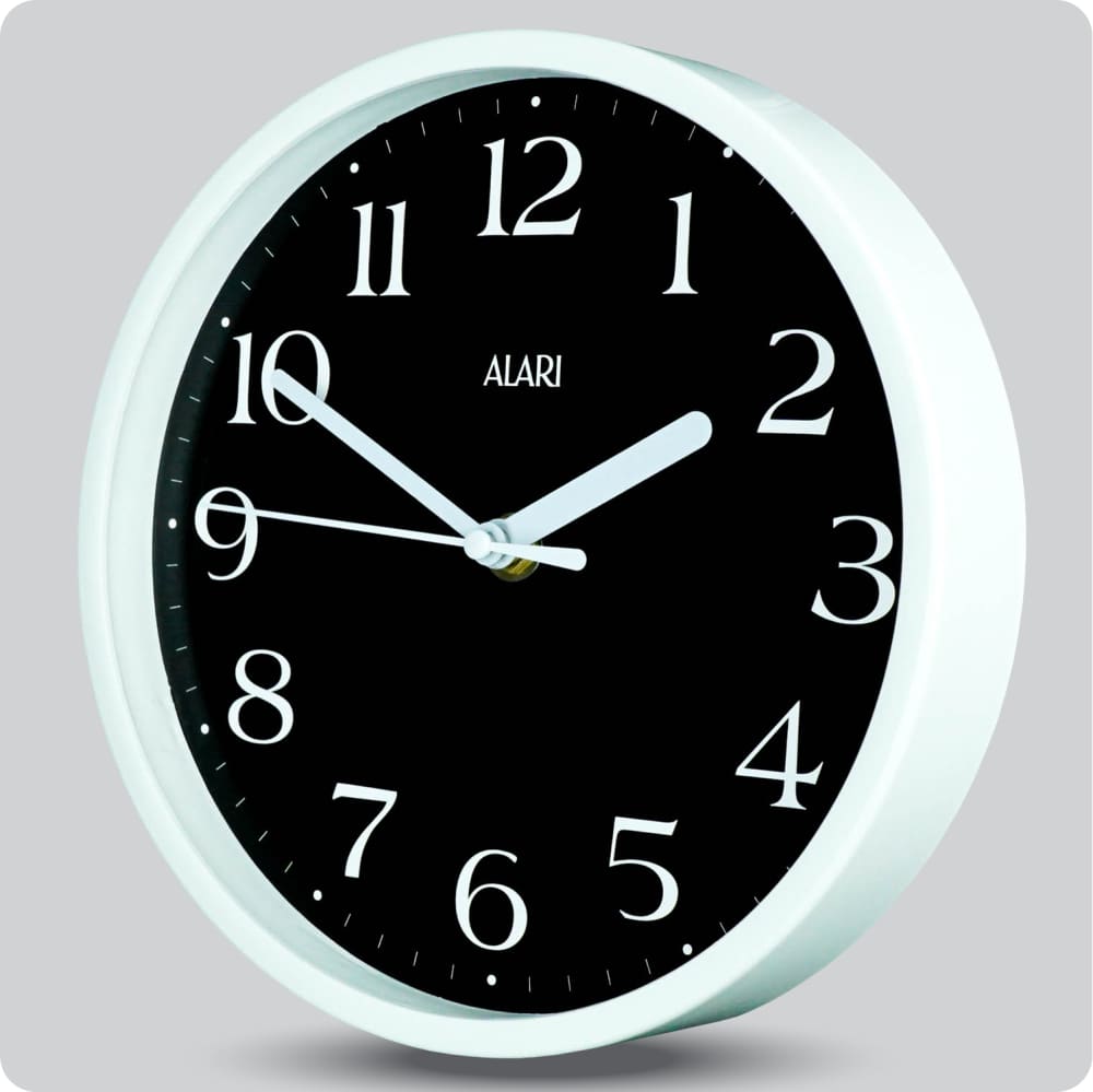 Jam Dinding Analog Polos Minimalis Alari Hitam JDALARAL1242-1668HIT