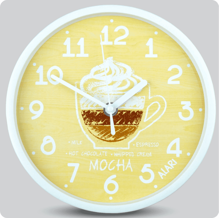 Jam Dinding Analog Motive/Pattern Alari Mocha Coklat Muda JDALARAL1195-1668MOC