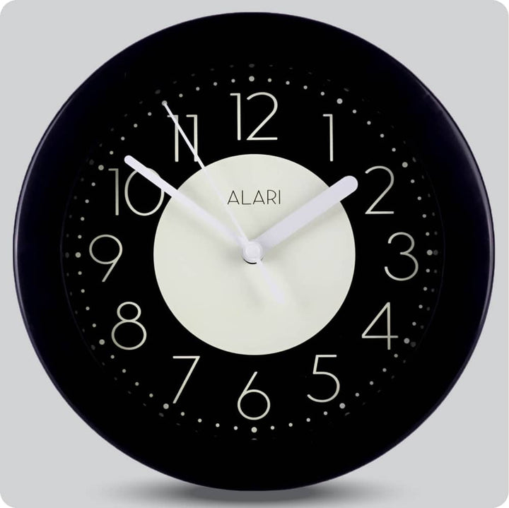 Jam Dinding Analog Polos Minimalis Alari Hitam Kuning JDALARAL1183-805HITKUN