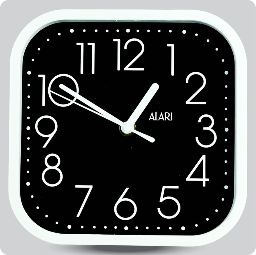 Jam Dinding Analog Polos Minimalis Alari Hitam JDALARAL1244-5454HIT