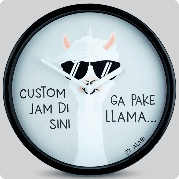 Jam Dinding Analog Custom Alari Hitam &amp; Jarum 206-3 Putih MJD 5168 JDALCSTM1668-RHITJPUT206-3-M5168