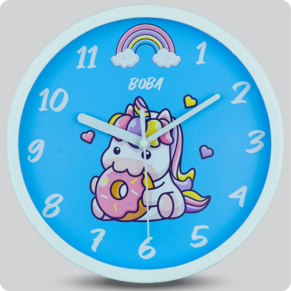 Jam Dinding Analog Karakter Anak Boba Eating Donut JDBOBABB1177EADO