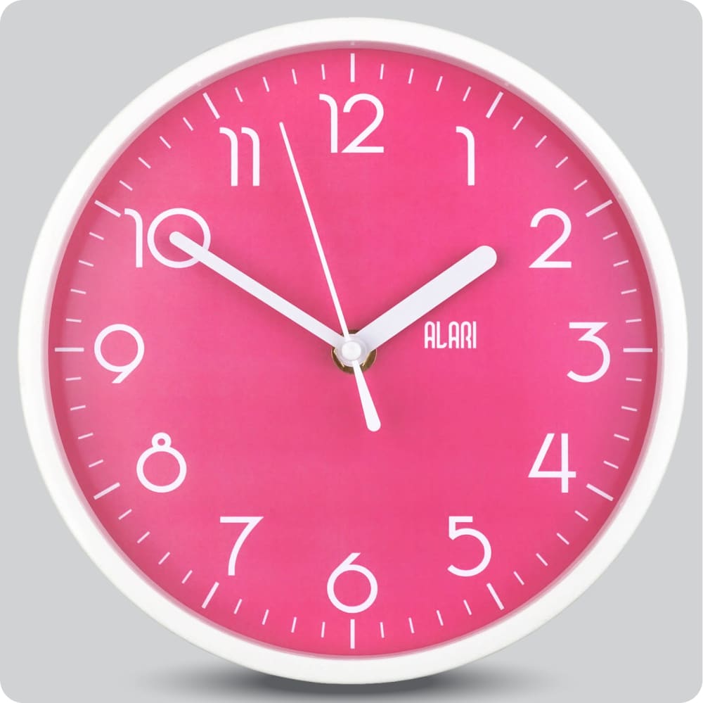 Jam Dinding Analog Polos Minimalis Alari Pink JDALARAL1256-1668PIN