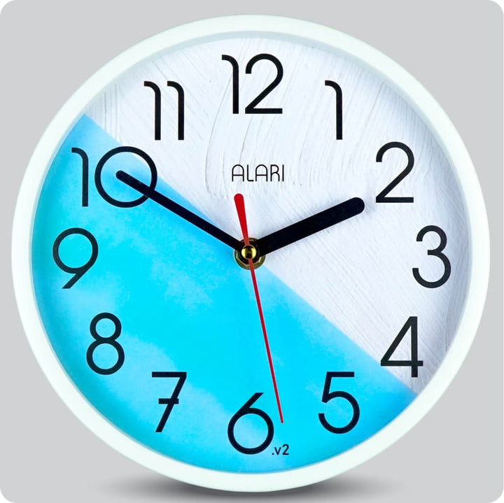 Jam Dinding Analog Polos Minimalis Alari Paint Blue V2 JDALARAL1184-1668V2