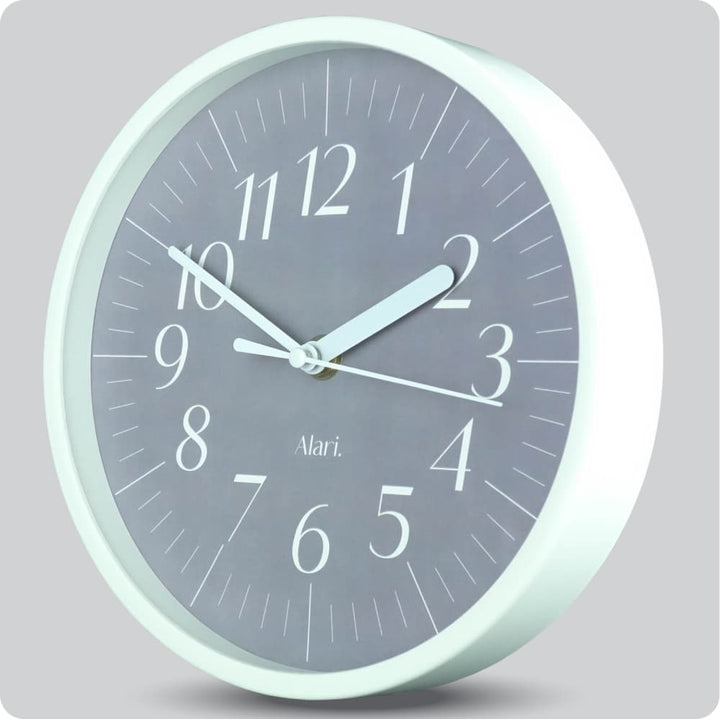 Jam Dinding Analog Polos Minimalis Alari Abu JDALARAL1250-1668ABU