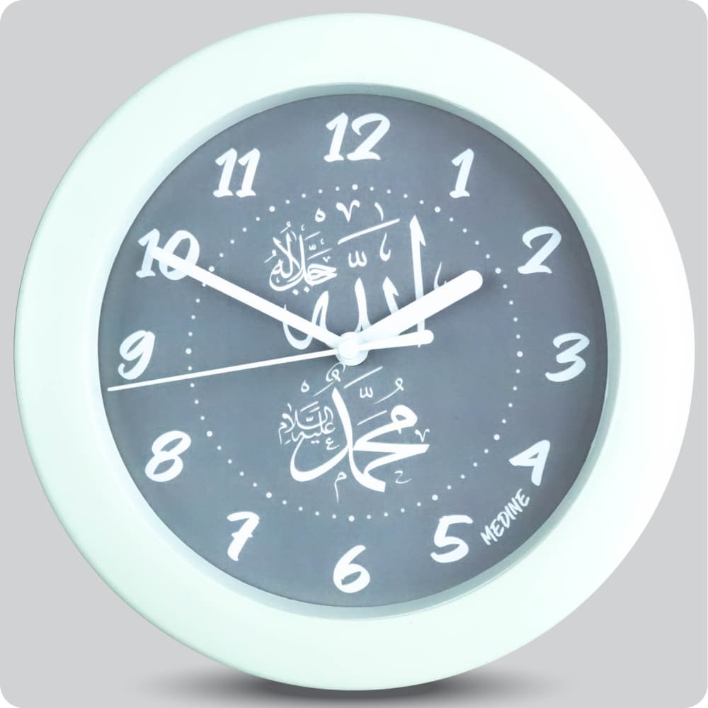 Jam Dinding Analog Kaligrafi Medine Abu JDMEDIMD1168-805ABU