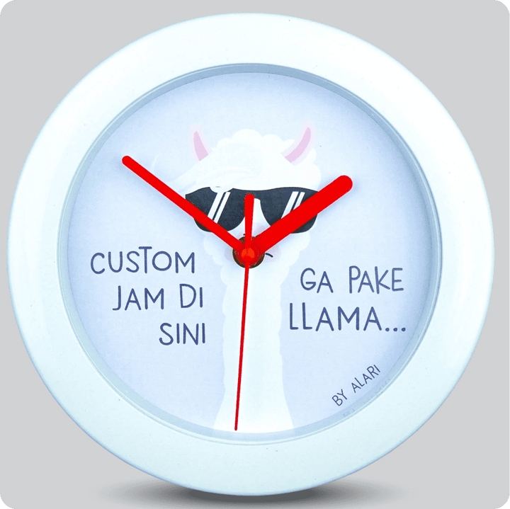 Jam Dinding Analog Custom Alari Putih &amp; Jarum 206-3 Merah MJD 5168 JDALCSTM805-RPUTJMER206-3-M5168