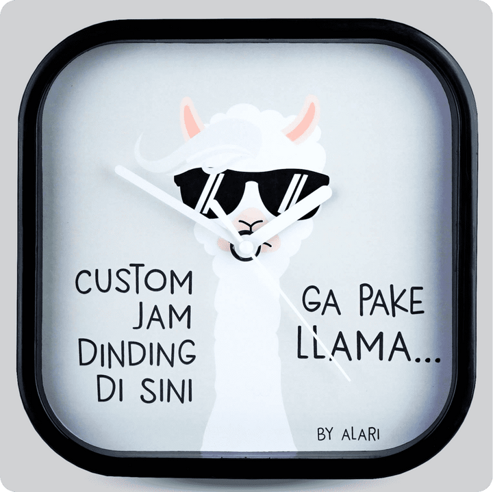 Jam Dinding Analog Custom Alari Hitam &amp; Jarum 206-3 Putih MJD 5168 JDALCSTM5454-RHITJPUT206-3-M5168