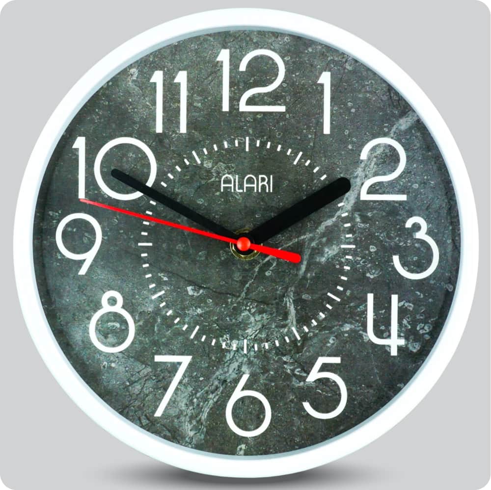 Jam Dinding Analog Polos Minimalis Alari Abu Tua JDALARAL1239-1668ATU