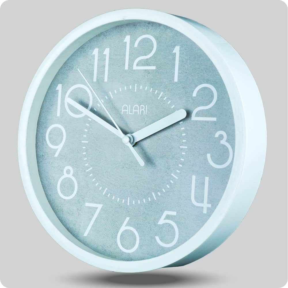 Jam Dinding Analog Polos Minimalis Alari Abu Muda JDALARAL1217-1668AMU