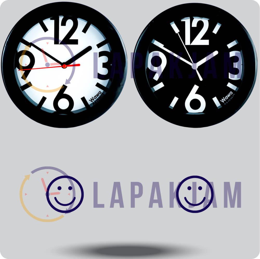 Jam Dinding Analog Polos Minimalis Wawa Hitam JDWAWAWW1188-805HIT