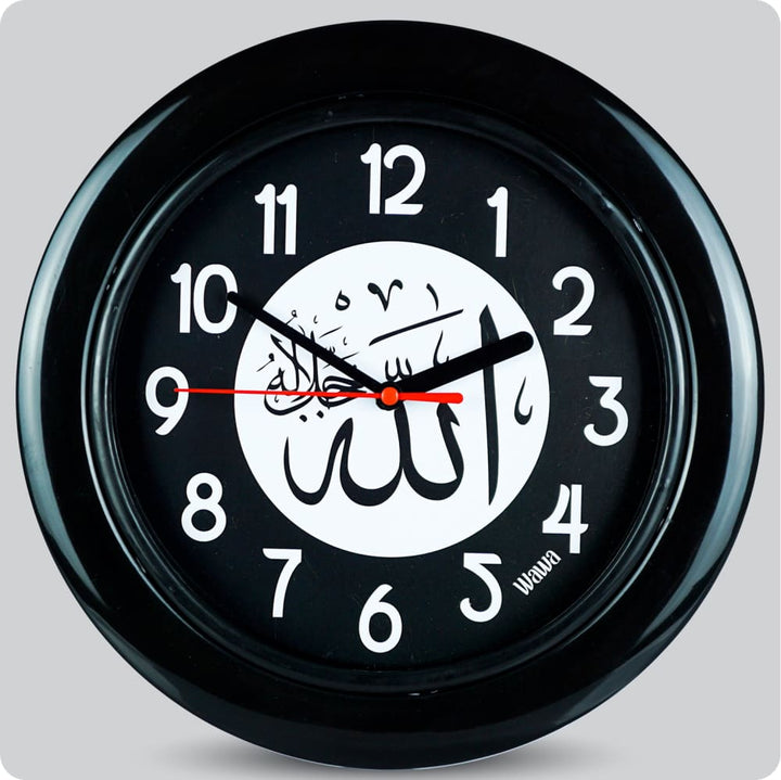Jam Dinding Analog Kaligrafi Wawa Black White JDWAWAWW1181BLAWHI