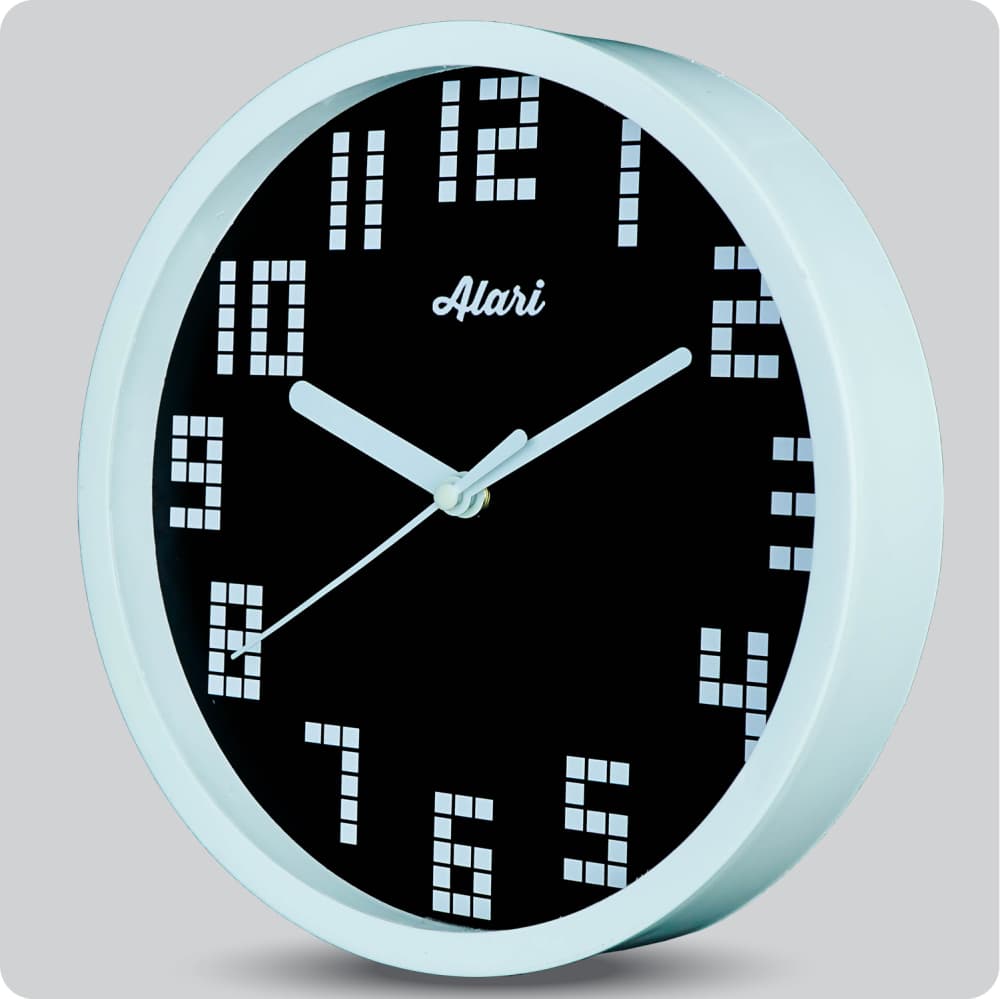 Jam Dinding Analog Polos Minimalis Alari Black JDALARAL1128BLA
