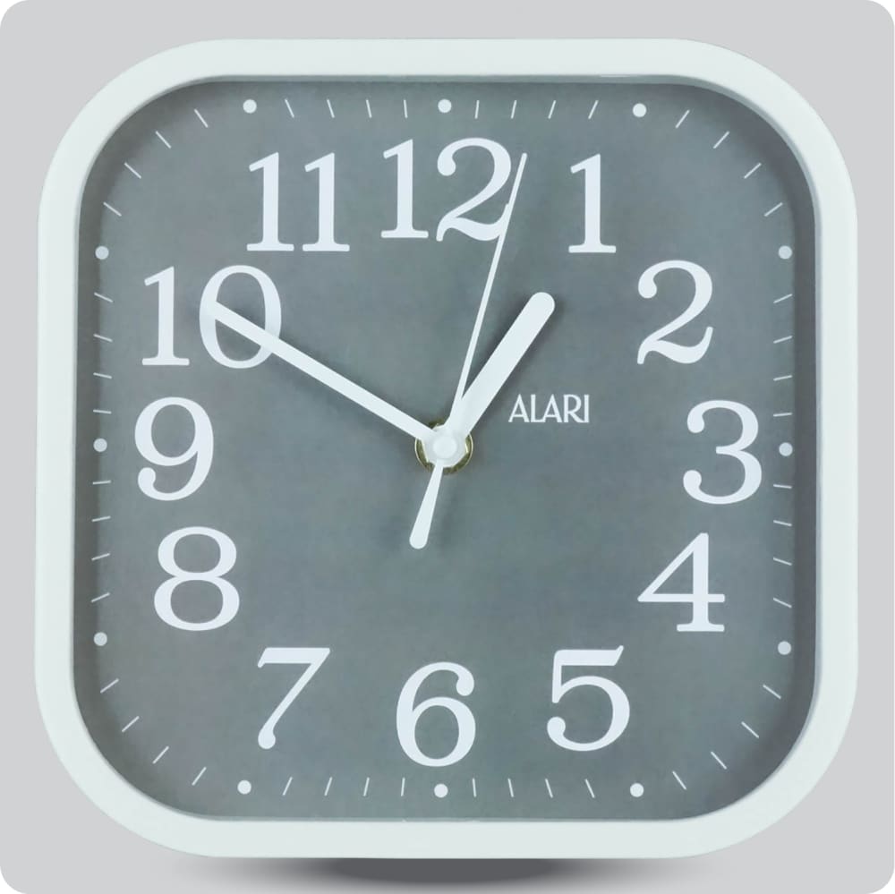 Jam Dinding Analog Polos Minimalis Alari Abu JDALARAL1243-5454ABU