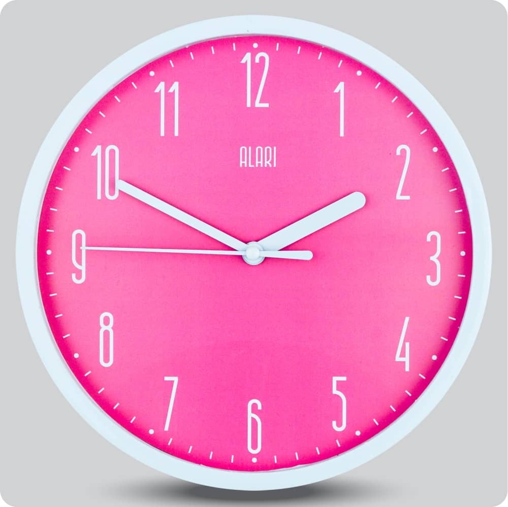 Jam Dinding Analog Polos Minimalis Alari Pink JDALARAL6882-1668PIN