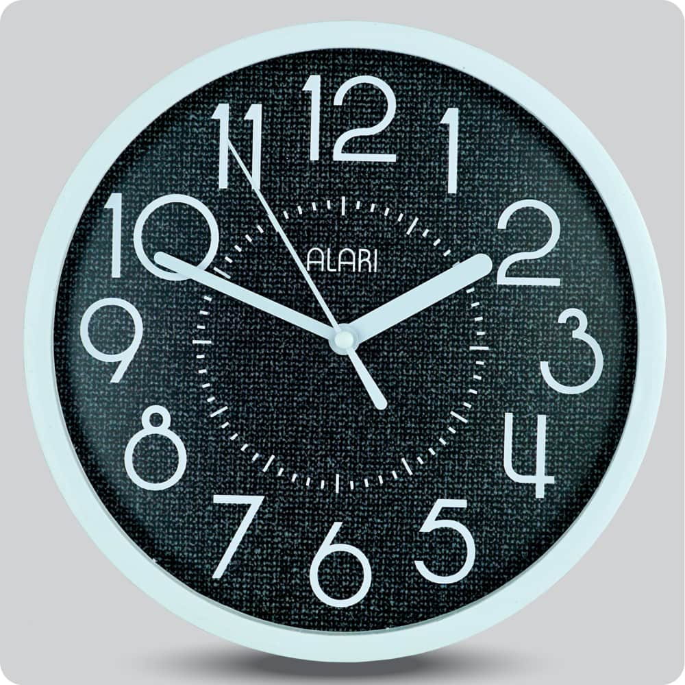 Jam Dinding Analog Polos Minimalis Alari Black JDALARAL1208-1668BLA