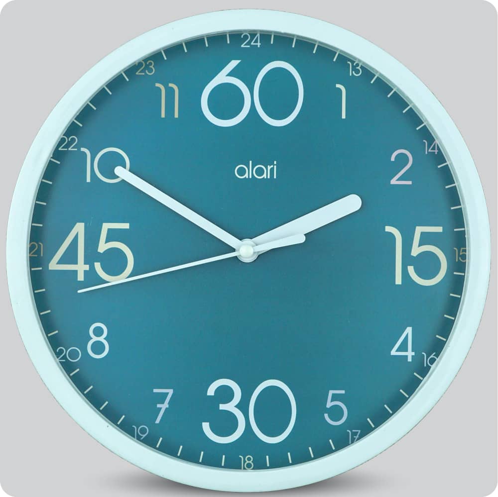 Jam Dinding Analog Polos Minimalis Alari Blue JDALARAL7177BLU