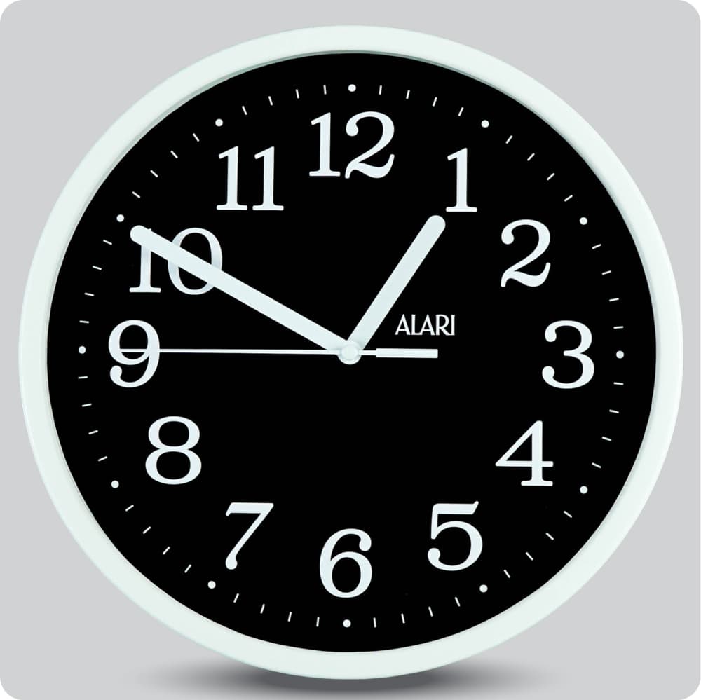 Jam Dinding Analog Polos Minimalis Alari Hitam 25 Cm JDALARAL1243-168LHIT