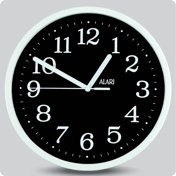 Jam Dinding Analog Polos Minimalis Alari Hitam 25 Cm JDALARAL1243-168LHIT