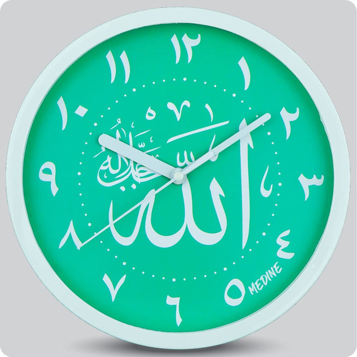Jam Dinding Analog Kaligrafi Medine Angka Arab Hijau JDMEDIMD1111KAHIJAR