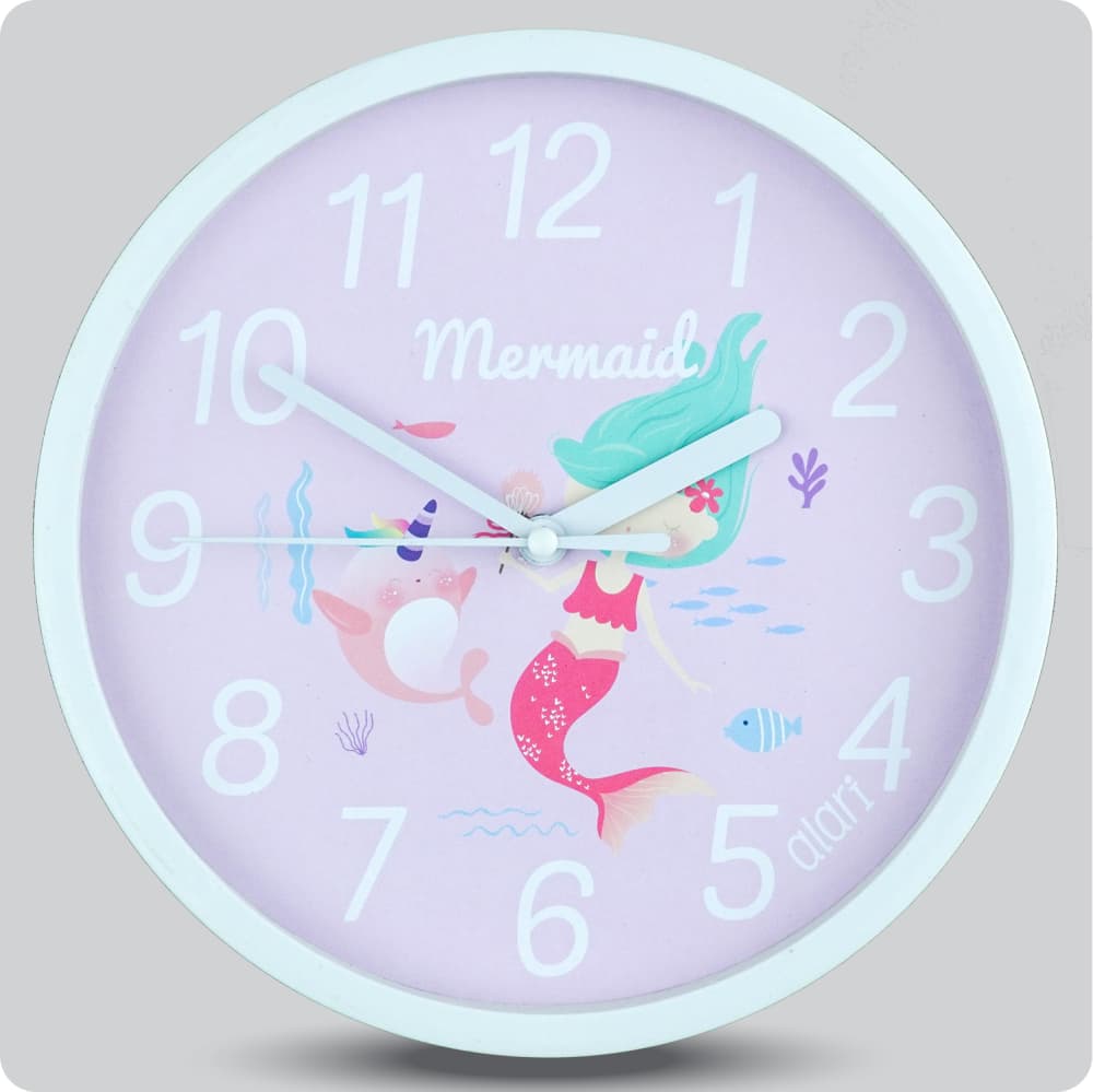 Jam Dinding Analog Karakter Anak Alari Mermaid Narwhal JDALARAL1215-1668NAR