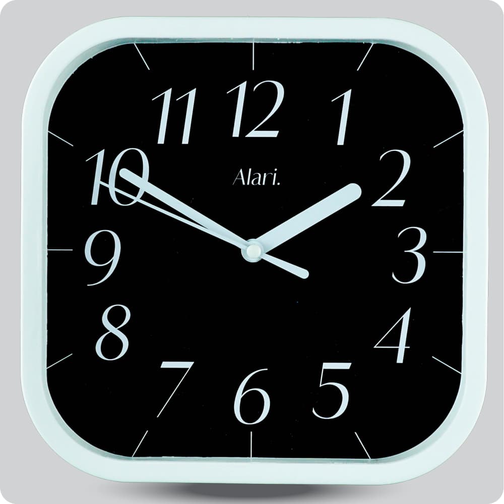 Jam Dinding Analog Polos Minimalis Alari Hitam JDALARAL1115-5454HIT