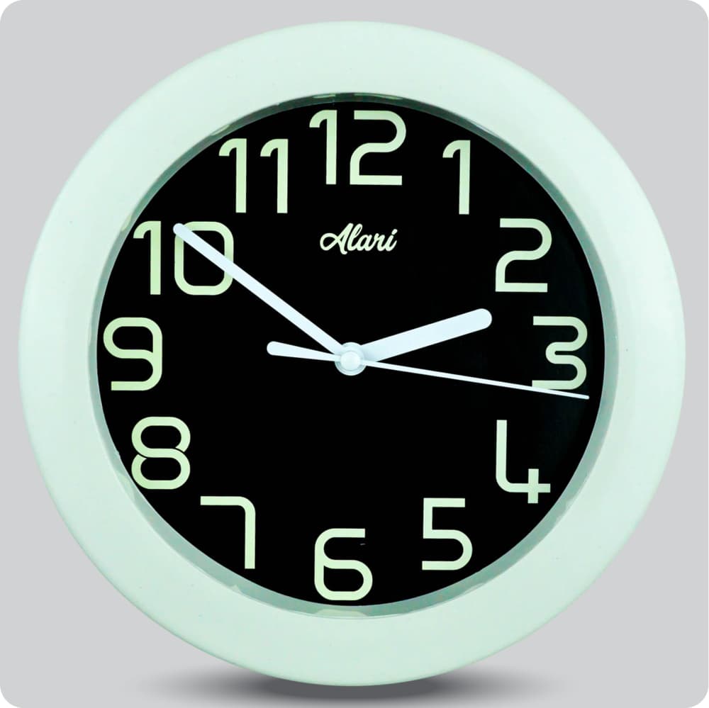 Jam Dinding Analog Polos Minimalis Alari Hitam JDALARAL1168-805HIT