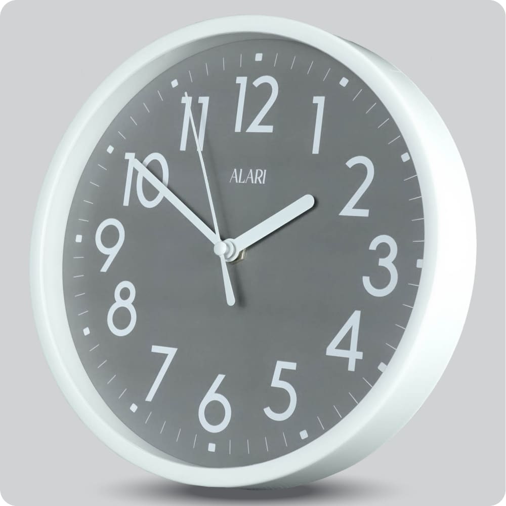 Jam Dinding Analog Polos Minimalis Alari Abu JDALARAL1163-1668ABU