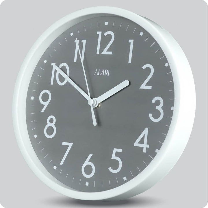 Jam Dinding Analog Polos Minimalis Alari Abu JDALARAL1163-1668ABU