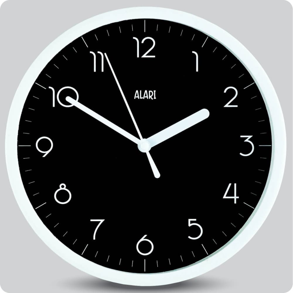 Jam Dinding Analog Polos Minimalis Alari Hitam JDALARAL1223-1668HIT