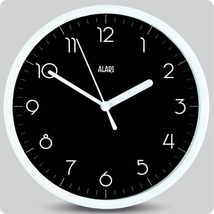 Jam Dinding Analog Polos Minimalis Alari Hitam JDALARAL1223-1668HIT