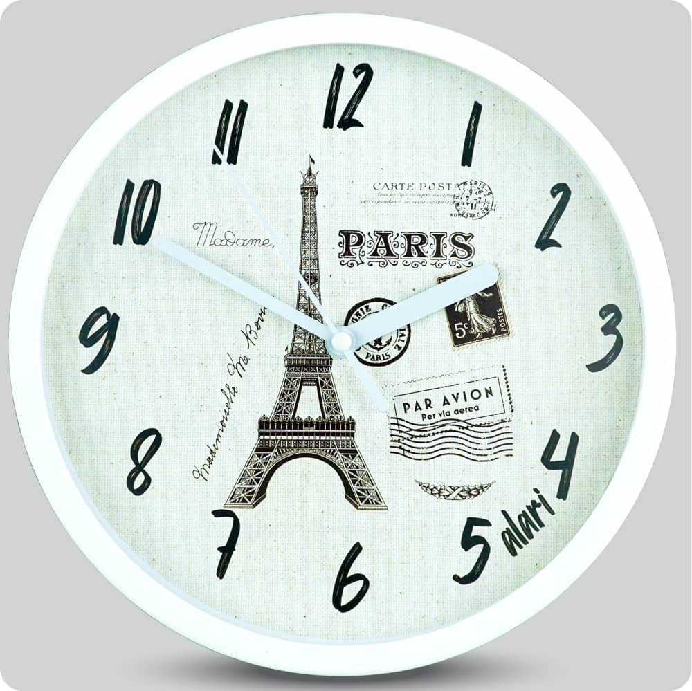 Jam Dinding Analog Rustic/Shabby Chic Alari Eiffel Tower JDALARAL1204-1668EIF