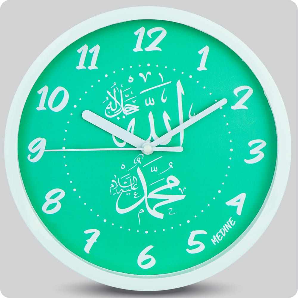 Jam Dinding Analog Kaligrafi Medine Hijau JDMEDIMD1168KAMHIJ