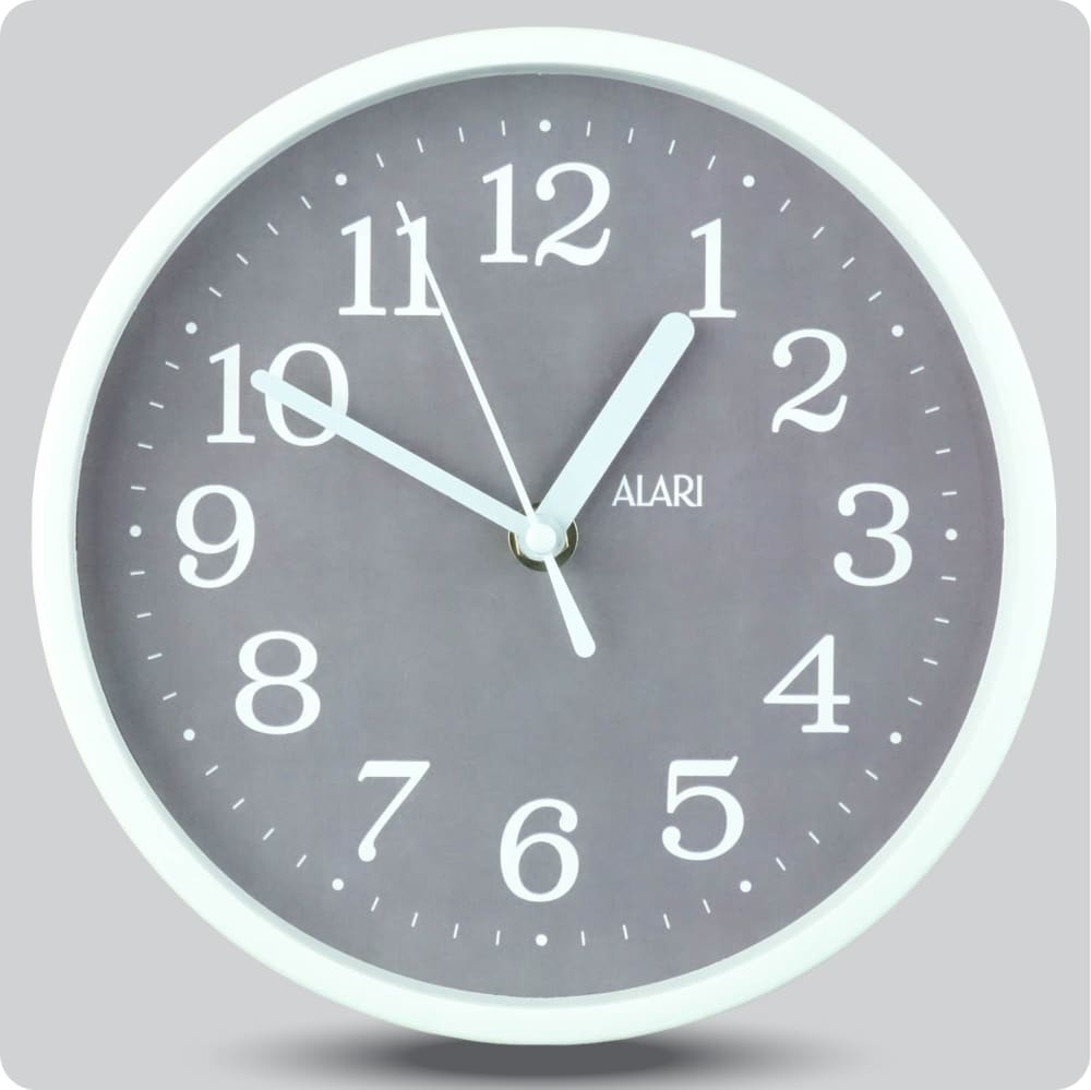 Jam Dinding Analog Polos Minimalis Alari Abu JDALARAL1243-1668ABU