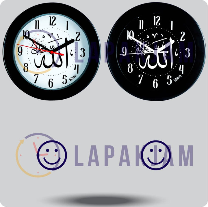 Jam Dinding Analog Kaligrafi Wawa Hitam JDWAWAWW1168-805HIT