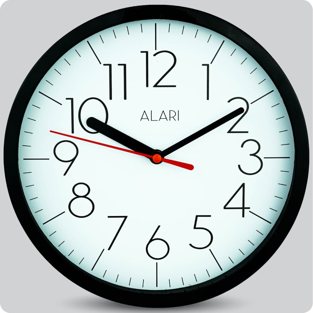 Jam Dinding Analog Polos Minimalis Alari Putih JDALARAL1188PUT