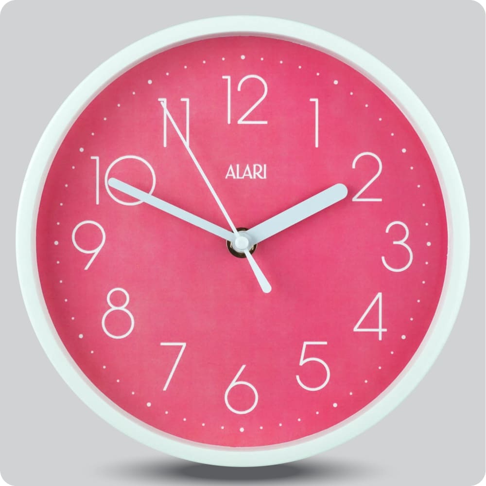 Jam Dinding Analog Polos Minimalis Alari Pink JDALARAL1244-1668PIN