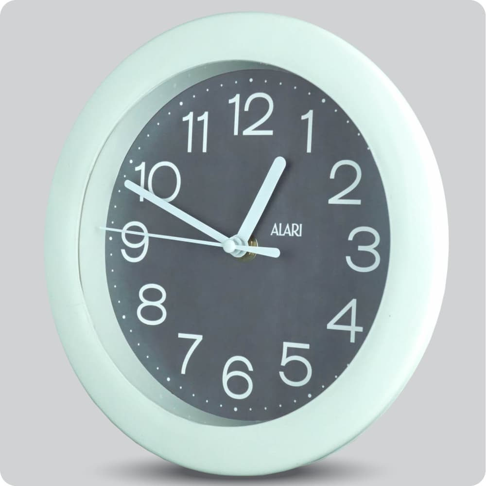 Jam Dinding Analog Polos Minimalis Alari Abu JDALARAL1247-805ABU