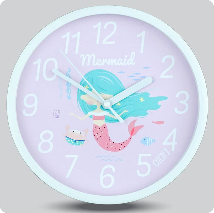 Jam Dinding Analog Karakter Anak Alari Mermaid Kepiting JDALARAL1215-1668KEP