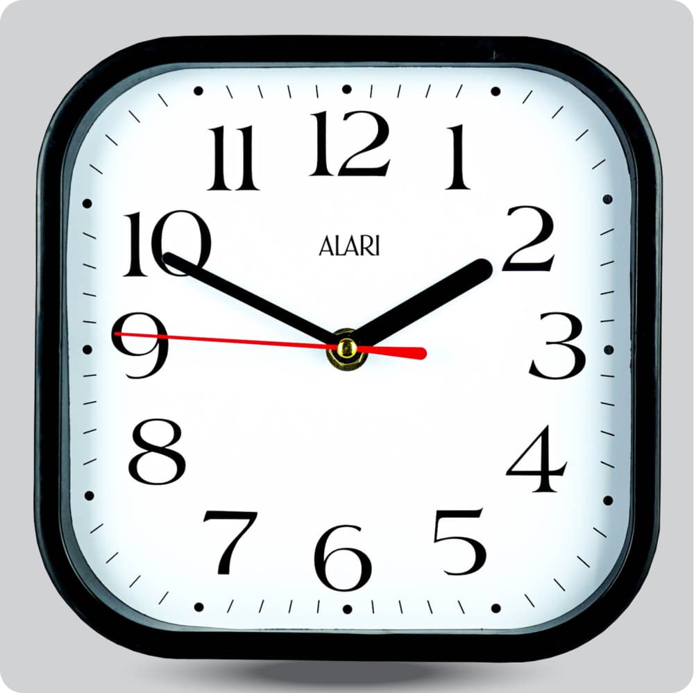 Jam Dinding Analog Polos Minimalis Alari Putih JDALARAL1242-5454PUT