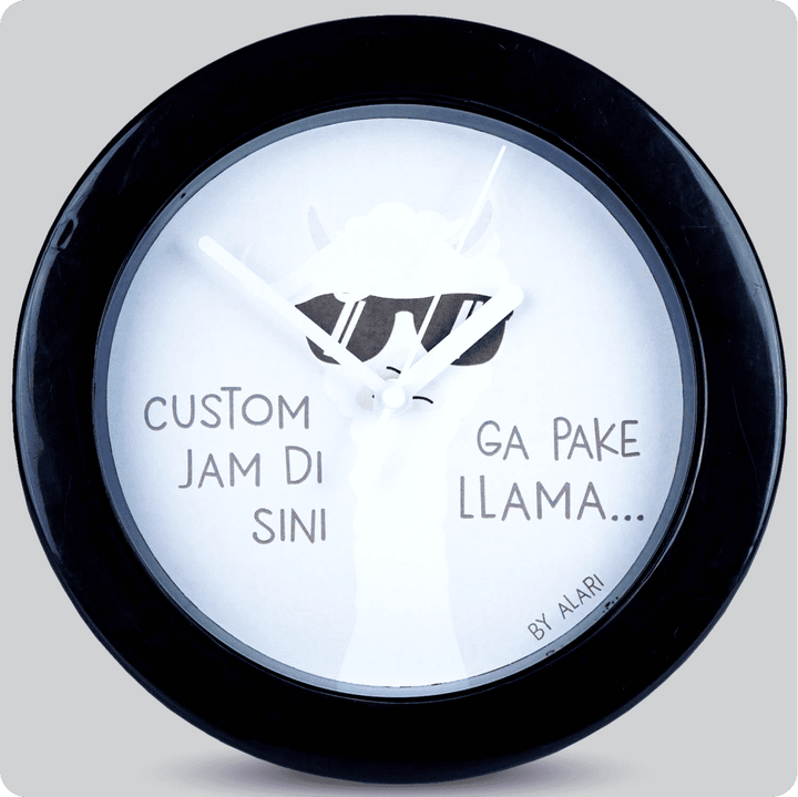 Jam Dinding Analog Custom Alari Hitam &amp; Jarum 206-3 Putih MJD 5168S JDALCSTM805-RHITJPUT206-3-M5168S