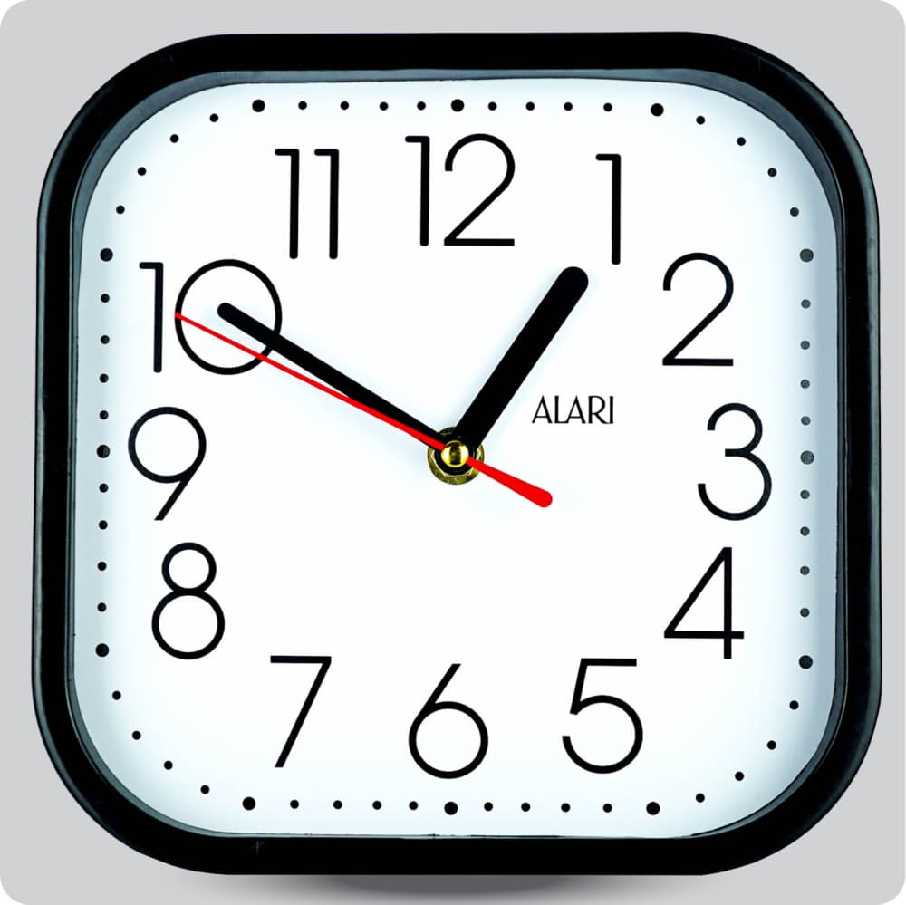 Jam Dinding Analog Polos Minimalis Alari Putih JDALARAL1244-5454PUT