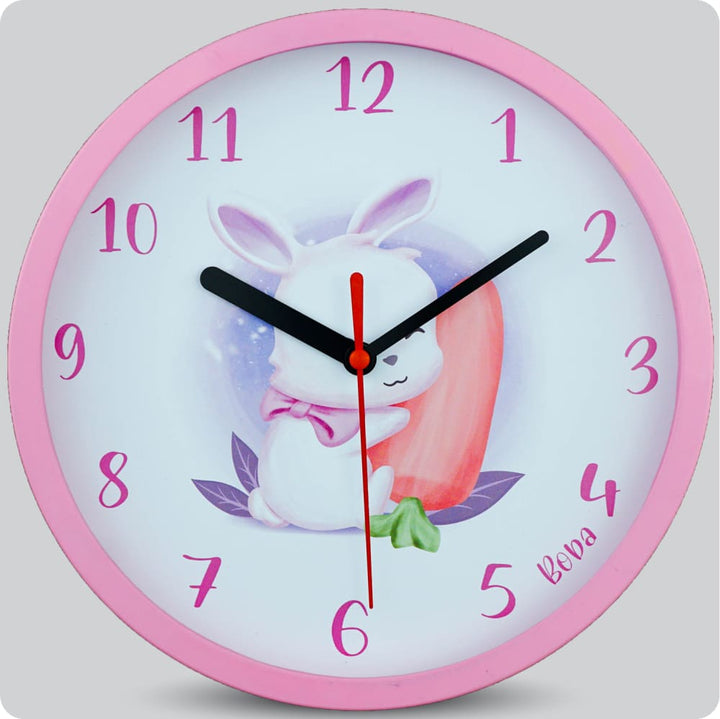 Jam Dinding Analog Animal Boba Rabbit Love Carrot JDBOBAABB1159RLOV