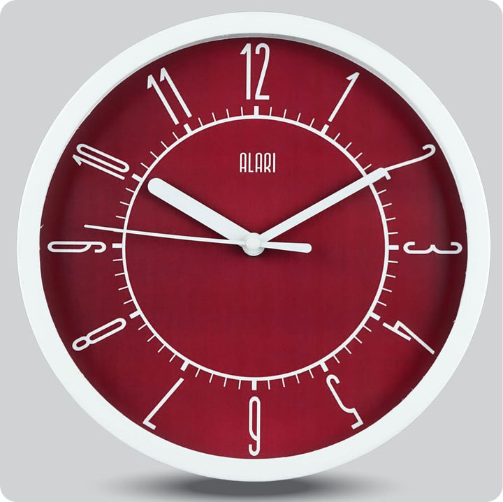 Jam Dinding Analog Polos Minimalis Alari Maroon JDALARAL1177MAR