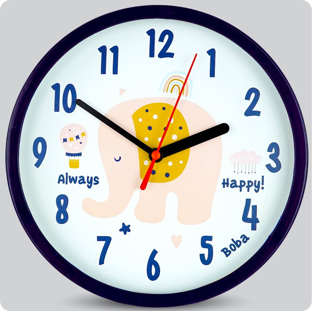 Jam Dinding Analog Karakter Anak Boba Gajah JDBOBABB1116GJH
