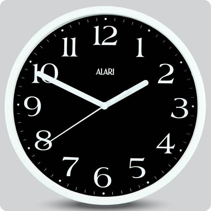 Jam Dinding Analog Polos Minimalis Alari Hitam 25 Cm JDALARAL1242-168LHIT