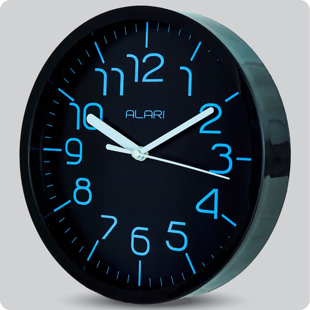 Jam Dinding Analog Polos Minimalis Alari Blue JDALARAL1199BLU