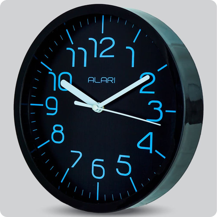 Jam Dinding Analog Polos Minimalis Alari Blue JDALARAL1199BLU