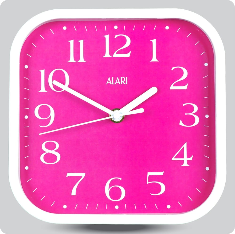 Jam Dinding Analog Polos Minimalis Alari Pink JDALARAL1242-5454PIN
